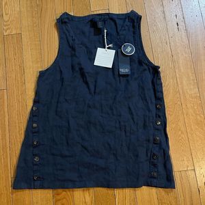 RACHEL Rachel Roy Linen Tank size small in navy